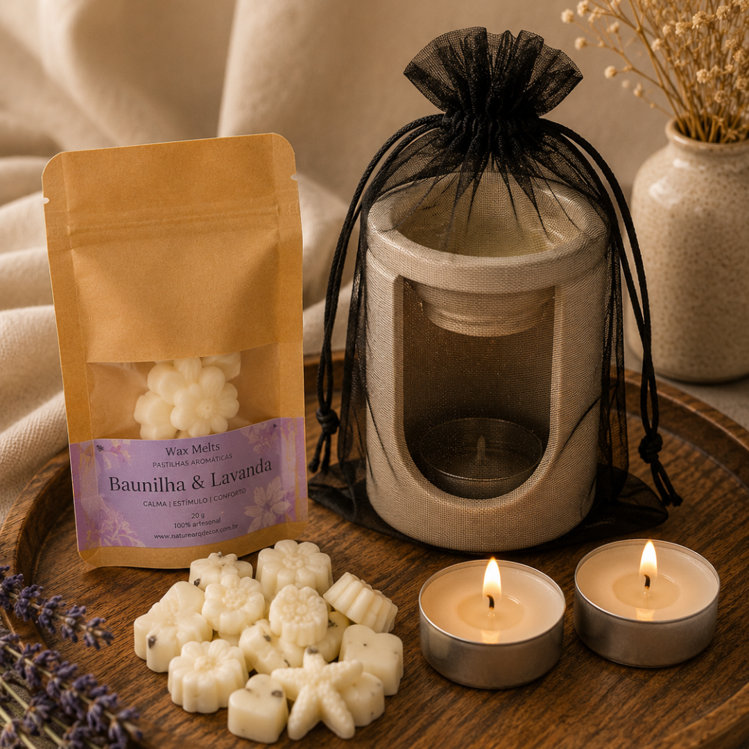 Kit Presente Rechaud + 2 Velas + Wax Melts - Imagem 2