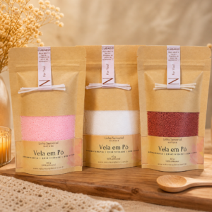 Kit 3 Velas em Pó I Dia dos Namorados I Vermelho, Rosa e Branco DIY I Dia das Mães