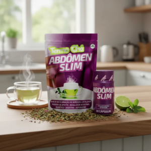 Abdômen Slim l Kit 1 Cápsula + 1 Termo Chá | Original Natural