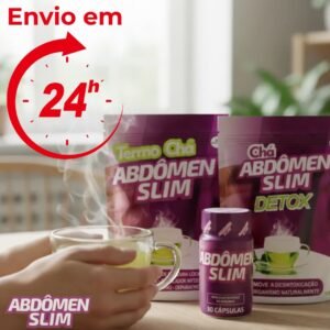 Kit Abdômen Slim Completo I Cápsula + Termo Chá + Chá Detox